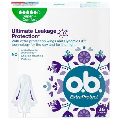 o.b. Extra Protect Super Plus tampony před protečením ve dne i v noci tampon 36 ks