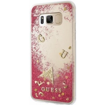 Pouzdro Guess Liquid Glitter Hard Case Rapsberry Samsung G955 Galaxy S8 Plus