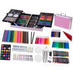 KIK KX5353 Velká sada v kufříku pro malé malíře 145 ks růžová – Zboží Dáma