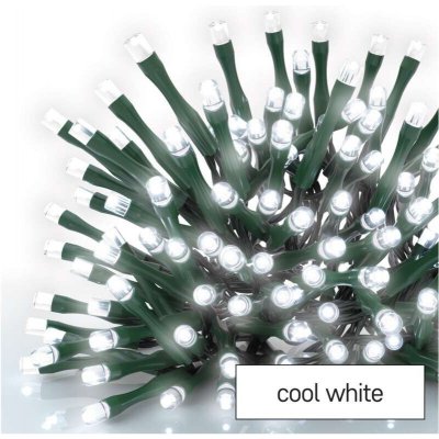 EMOS D4AC22 vánoční řetěz CLASSIC 80 LED 8m 3,6W studená bílá, IP44, barva drátu - zelená, časovač, adaptér – Hledejceny.cz