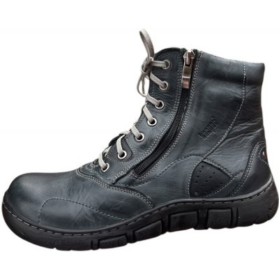 Kacper 4-595 dámská zimní kožená obuv šíře H grafitová – Hledejceny.cz