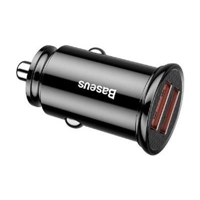Nabíječka do auta Baseus CCALL-YD01 Circular Dual USB QC3.0 30W, černá – Zboží Živě
