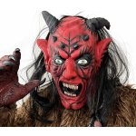 Maska Krampus červená s černými vlasy – Zboží Dáma