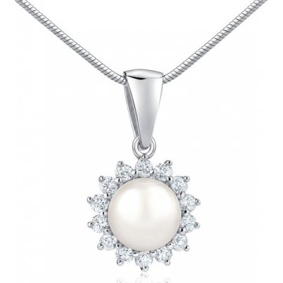 SILVEGO Stříbrný přívěsek s přírodní bílou perlou LPS0156P