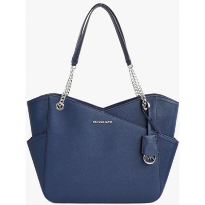 Michael Kors Jet Set Travel Large X Chain Shoulder Tote navy saffiano leather – Zboží Dáma