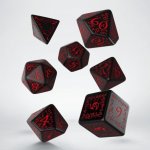 Sada 7 kostek Elvish dice set černá/červená – Zboží Živě