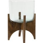 Skleněná váza/svícen na dřevěné noze Jace - Ø31*43 cm - Light & Living – Hledejceny.cz