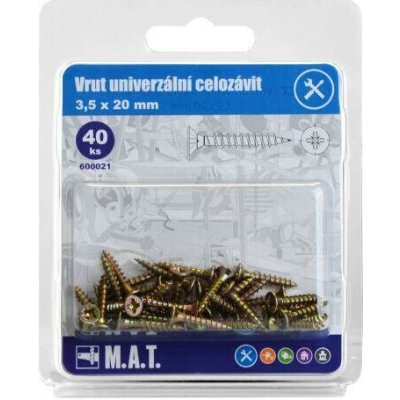 M.A.T. GROUP vrut un.celozávit 3,5x 20mm ZZ (40ks) – Hledejceny.cz
