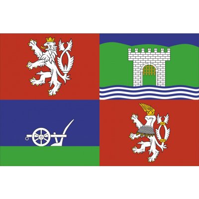 Vlajka Ústeckého kraje vlajka - 30 x 45 cm - tunel, karabina – Hledejceny.cz