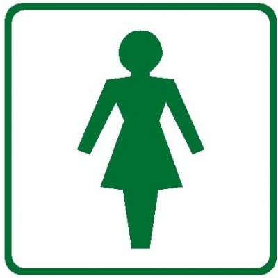 WC ženy - symbol bez textu | Samolepka, 10x10 cm
