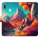 Pouzdro iSaprio Flip s kapsičkami na karty - Colorful Mountains Samsung Galaxy A20e