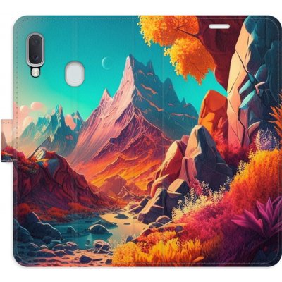Pouzdro iSaprio Flip s kapsičkami na karty - Colorful Mountains Samsung Galaxy A20e – Zbozi.Blesk.cz