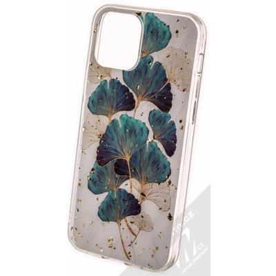 Pouzdro 1Mcz Gold Glam Lístky TPU ochranné Apple iPhone 12, iPhone 12 Pro bílé zelené – Zbozi.Blesk.cz