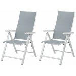 LIVARNO home Hliníkové polohovací křeslo Houston, bílá/světle šedá, 2 kusy – Sleviste.cz