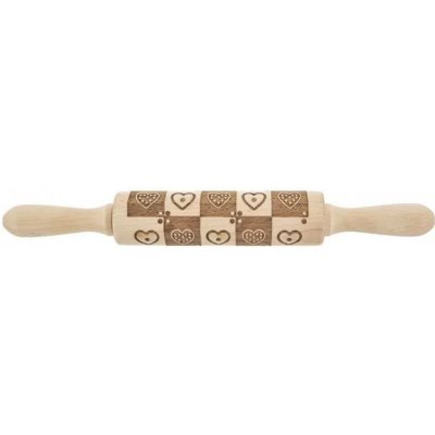Váleček dřevo Dekor 16/33 cm SRDCE – Hledejceny.cz