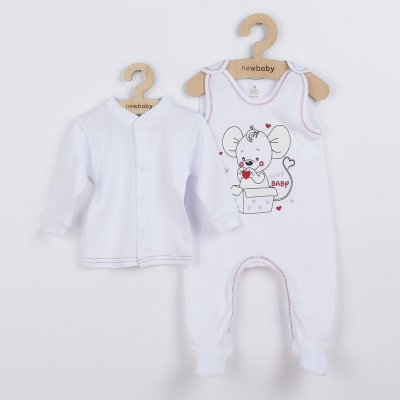 New Baby Kojenecká soupravička Mouse bílá Růžová – Zboží Dáma