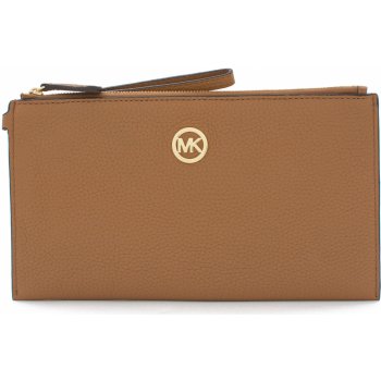 Michael Kors FULTON LG ZIP Clutch kůže hnědá