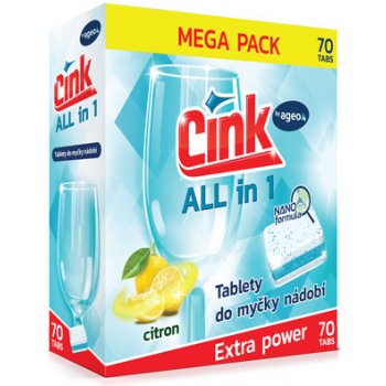 Cink ALL IN 1 Citron tablety do myčky Megapack 70 ks