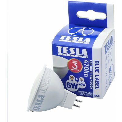 Tesla LED žárovka MR16, GU5.3, 6 W, 470 lm, 4 000 K – Hledejceny.cz