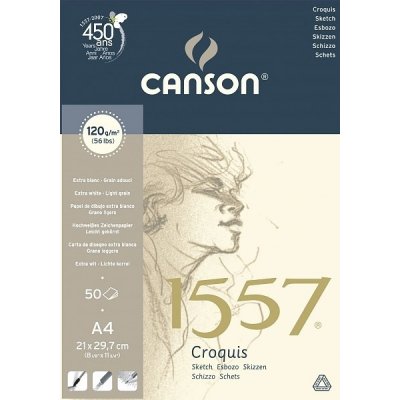 Canson 1557 blok lepený 120g A4 50 listů – Zboží Dáma