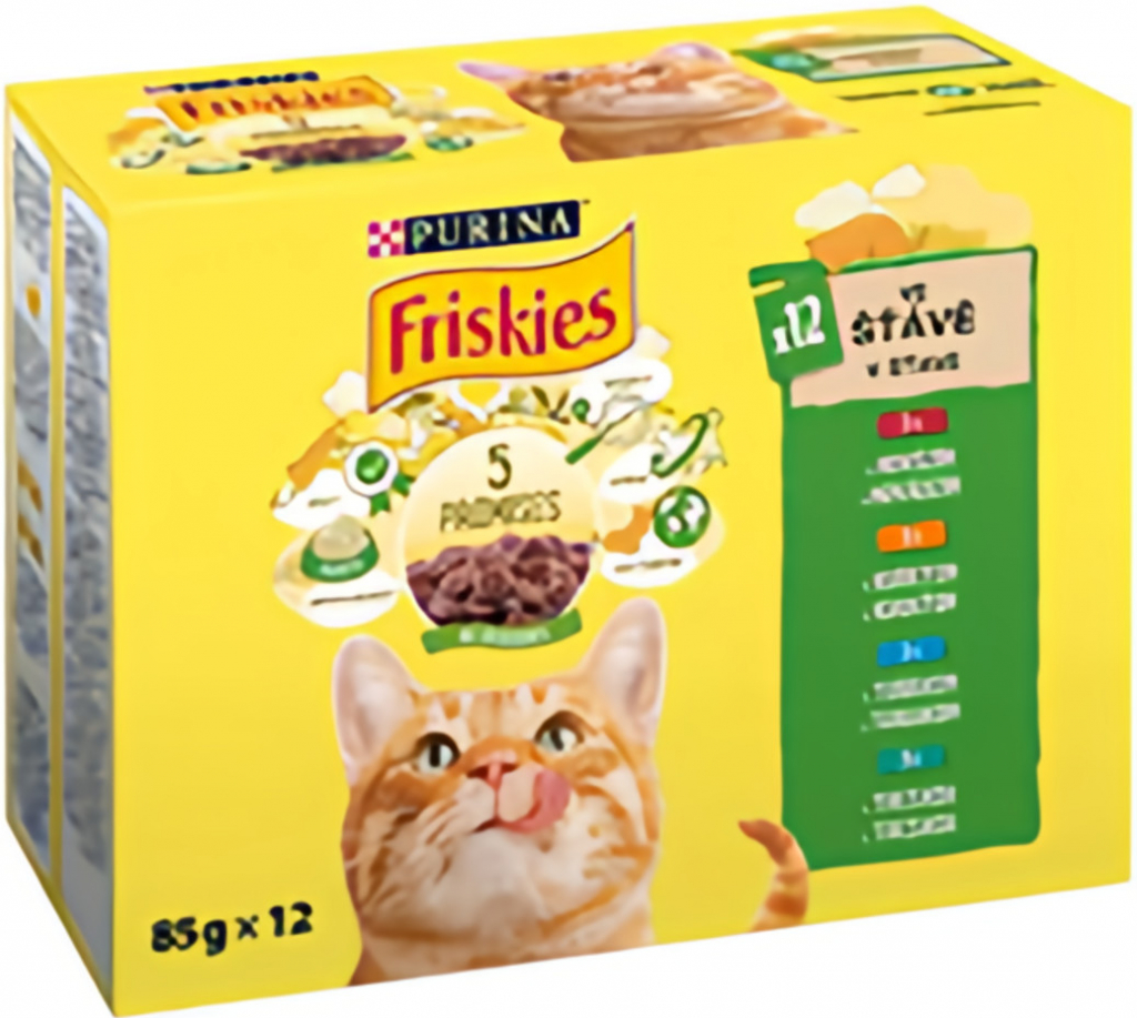 Friskies hovězí kuře tuňák treska 12 x 85 g