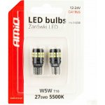 LED žiarovky CANBUS T10 W5W 27SMD 2016 White 12V/24V AMiO-04258 – Hledejceny.cz