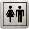 Piktogram Accept Piktogram "WC ženy, muži" (80 × 80 mm) (stříbrná tabulka - černý tisk)