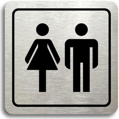 Accept Piktogram "WC ženy, muži" (80 × 80 mm) (stříbrná tabulka - černý tisk)