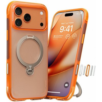 Torras - Ostand Spin Air Series kryt se stojanem pro iPhone 17 Pro - oranžový (Horizon Orange) – Zboží Živě
