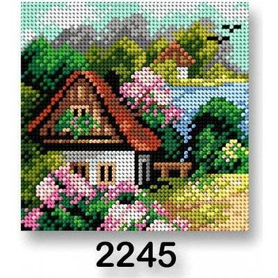 Stoklasa Vyšívací předloha 70244 2245 dům jaro 1 zelená 15x15cm – HobbyKompas.cz