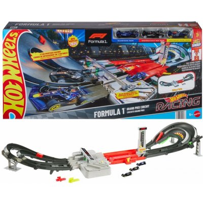 Mattel JDY16 Hot Wheels Racing závodní dráha Formule 1 a 3 autíčka 1:64 – Zboží Dáma