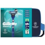 Gillette Mach3 strojek + hlavice 4 ks + Sensitive gel 200 ml + kosmetická taška – Hledejceny.cz