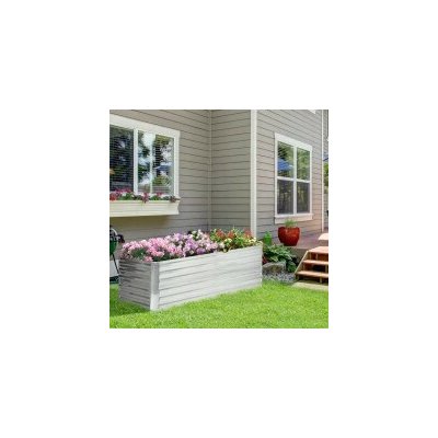 Outsunny Vyvýšený ocelový záhon, 180 x 90 x 60 cm | stříbrný – Zboží Dáma