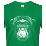 Bezvatriko.cz pánské tričko Šimpanz Canvas 1775 zelená
