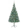Vánoční stromek vidaXL Umělý vánoční stromek LED osvětlení sada koulí a šišky 210 cm