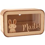 ČistéDřevo Dětská dřevěná pokladnička se jménem - velká – Zboží Dáma