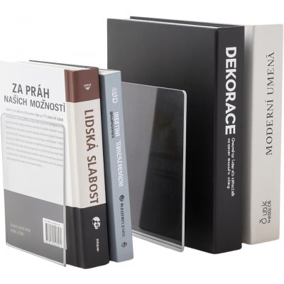 Verk Group Zarážka na knihy - 6ks, transparentní plexisklo RUHHY – Zboží Dáma