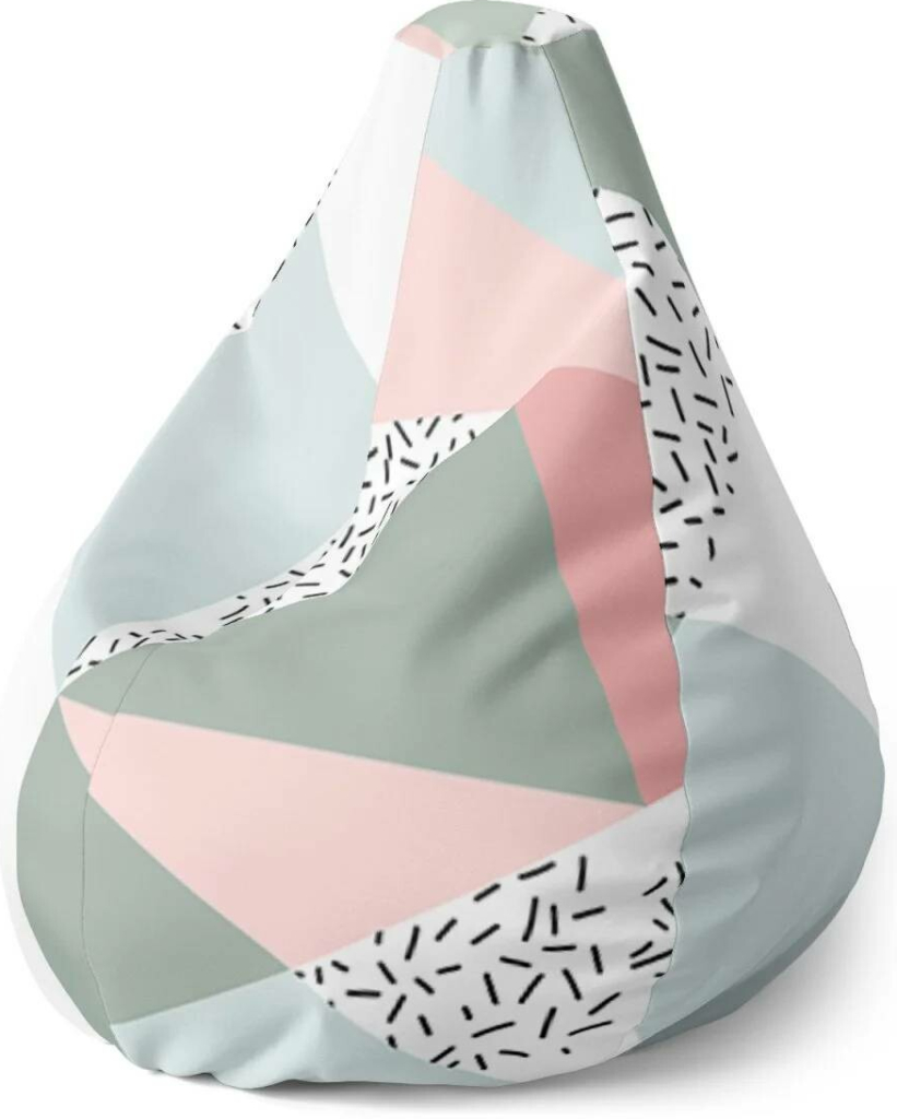 Sablio Sedací vak Pear Obrazce v něžných barvách 70 x 95 x 15 cm