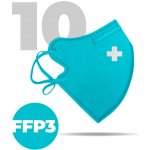 Nanolab bezpečný nanorespirátor FFP3 modrý medi logo křížek 10 ks – Hledejceny.cz