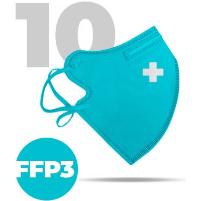 Nanolab bezpečný nanorespirátor FFP3 modrý medi logo křížek 10 ks