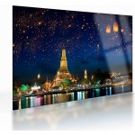 Skleněný obraz - Lampióny štěstí, Bangkok, jednodílný 70x50 cm na skle – Hledejceny.cz