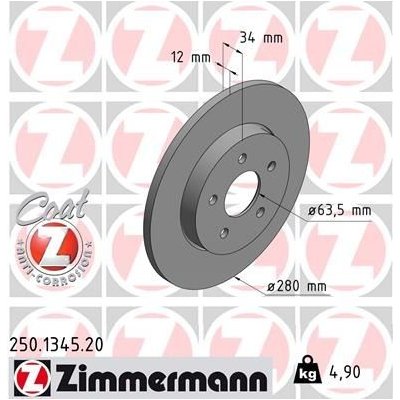 Brzdový kotouč ZIMMERMANN 250.1345.20