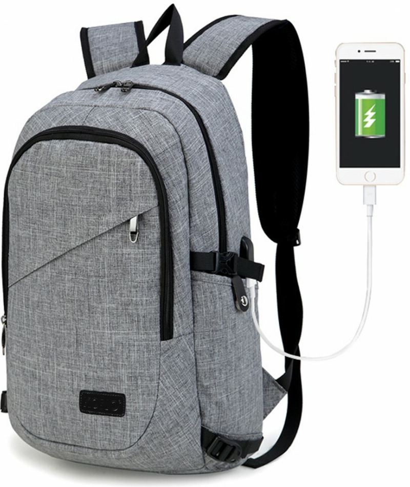 KONO unisex s USB portem šedý 20 l