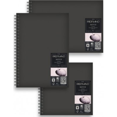 Fabriano Sketch book Skicák 15x15 cm 110g 80 listů tvrdé černé desky – Zboží Dáma