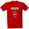 Pánské Tričko Tričko s potiskem Bitcoin blockchain pánské červená