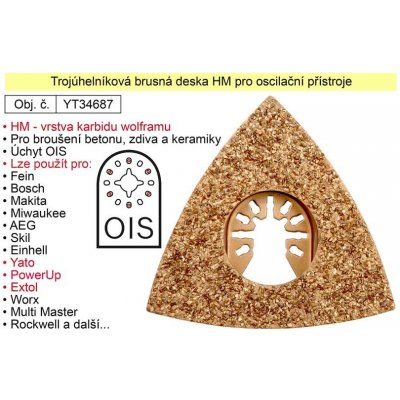 YATO Brusná deska Delta HM oscilační, pro beton, zdivo – Zbozi.Blesk.cz