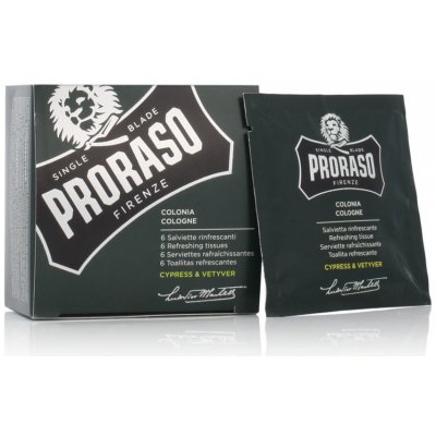 Proraso Osvěžující ubrousky Cypress & Vetiver 6 ks