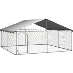 Petrashop Venkovní psí kotec se střechou 300 x 300 x 150 cm Stříbrná 171501 – Zboží Dáma