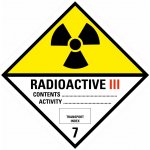 ADR třída 7 - Radioaktivní látky kategorie III samolepící vinylová fólie 250x250 mm – Hledejceny.cz