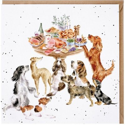 Přání Wrendale Designs "Sunday Lunch", 15x15 cm - Pejsci – Zboží Dáma